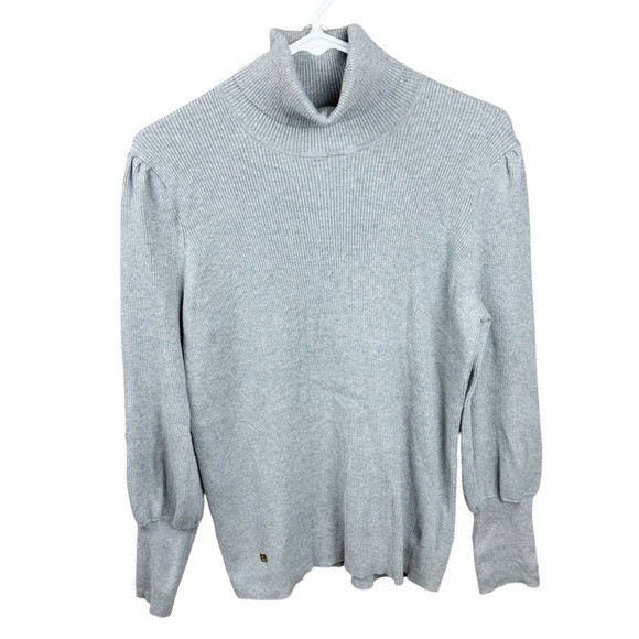 Lauren Ralph Lauren Gray Ribbed Turtleneck Sweater - Picture 1 of 9